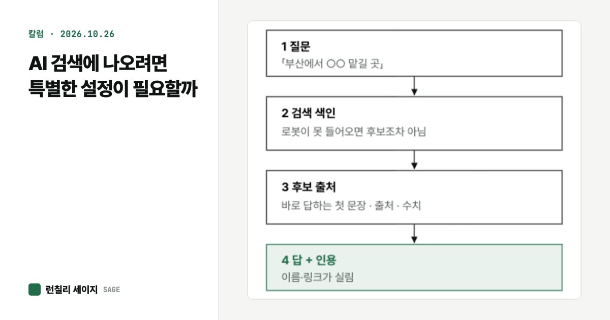 칼럼 그림 미리보기 — AI 검색에 나오려면 특별한 설정이 필요할까