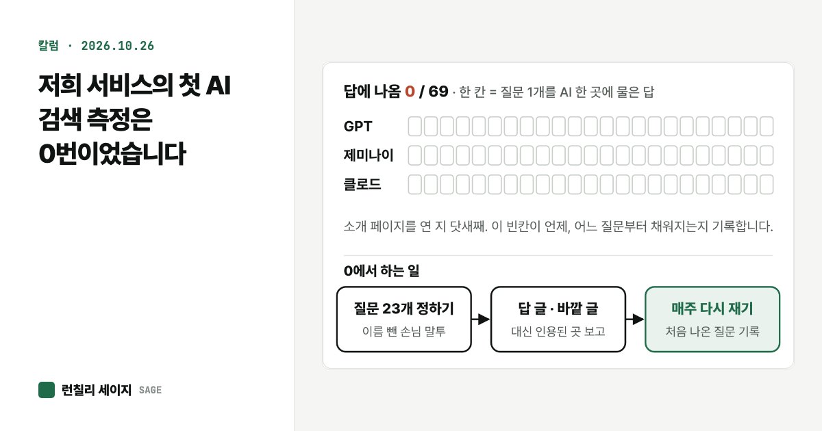칼럼 그림 미리보기 — 저희 서비스의 첫 AI 검색 측정은 0번이었습니다